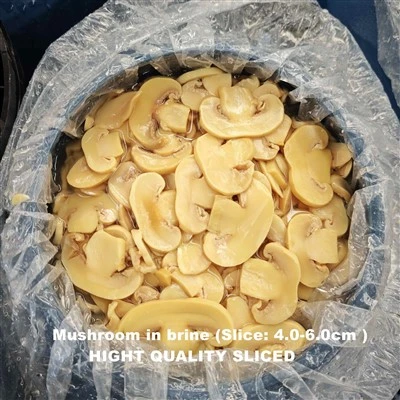 Sliced Brined Mushroom in Plastic Drums
